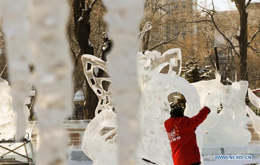 CHINA-HARBIN-ICE SCULPTURE-COMPETITION (CN) 