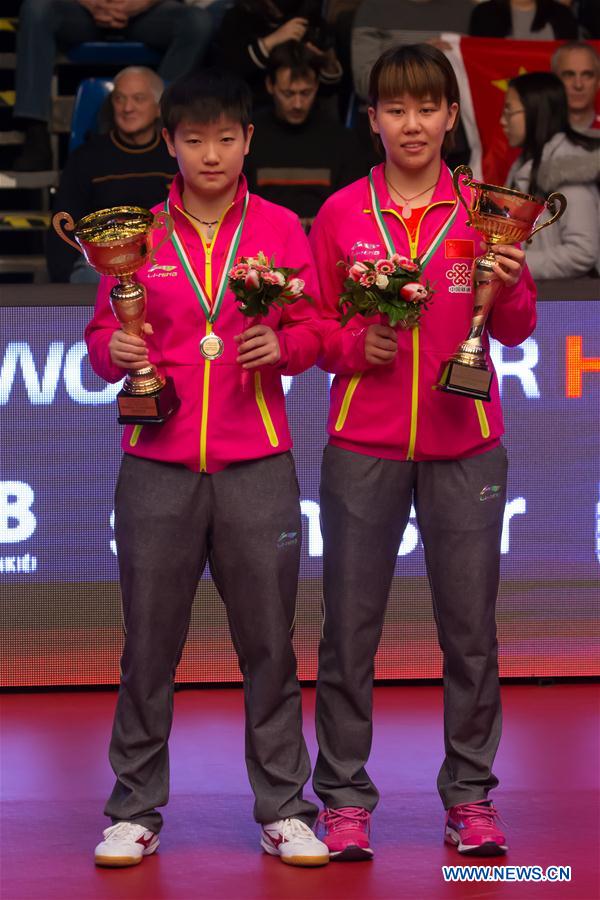 (SP)HUNGARY-BUDAPEST-ITTF WORLD TOUR-HUNGARIAN OPEN-WOMEN'S DOUBLES