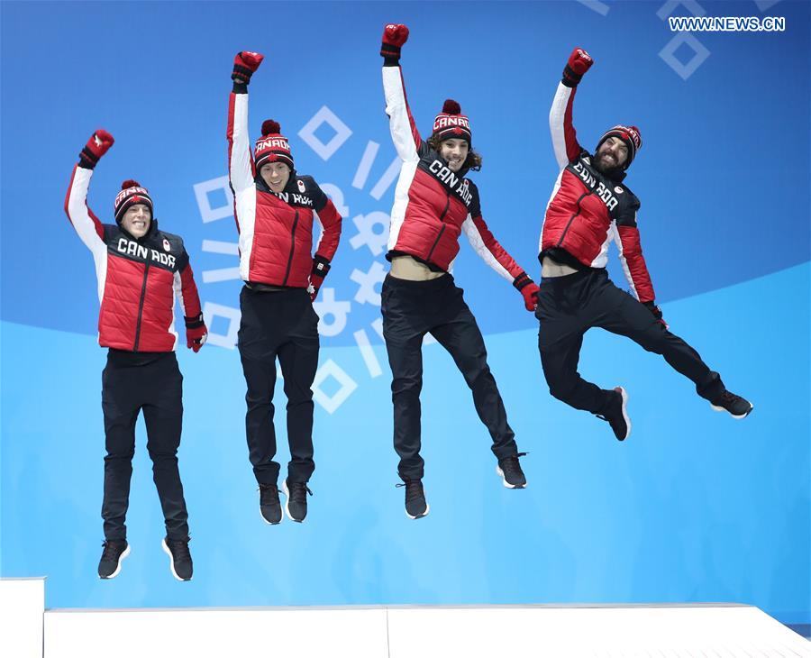 (SP)OLY-SOUTH KOREA-PYEONGCHANG-SHORT TRACK-MEN'S 5000M RELAY-MEDAL CEREMONY