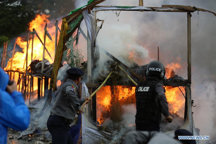 MYANMAR-YANGON-DRUG DESTRUCTION CEREMONY