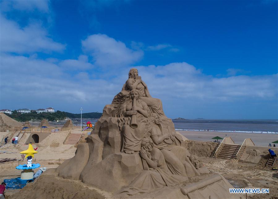 CHINA-ZHEJIANG-SAND SCULPTURE-FESTIVAL-PREPARATION (CN)