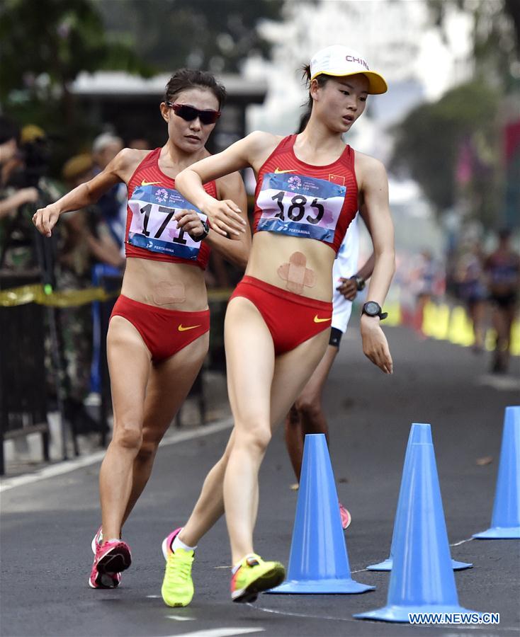 (SP)INDONESIA-JAKARTA-ASIAN GAMES-ATHLETICS-WOMEN'S 20KM WALK