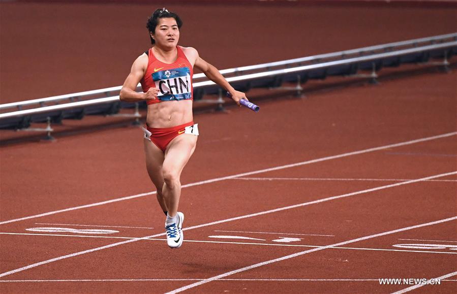 (SP)INDONESIA-JAKARTA-ASIAN GAMES-ATHLETICS-WOMEN'S 4X100M RELAY