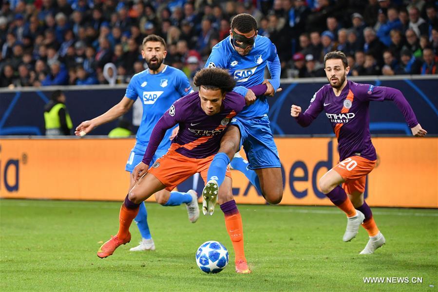 (SP)GERMANY-SINSHEIM-UEFA CHAMPIONS LEAGUE-MANCHESTER CITY VS HOFFENHEIM