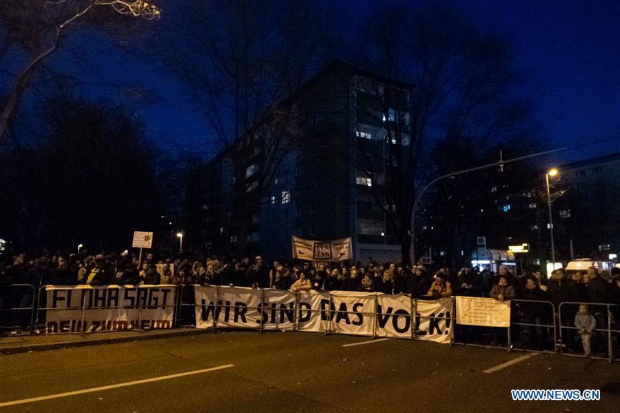 GERMANY-CHEMNITZ-MERKEL-DEMONSTRATION