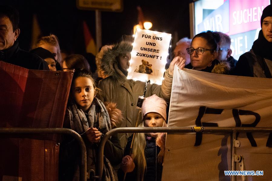 GERMANY-CHEMNITZ-MERKEL-DEMONSTRATION