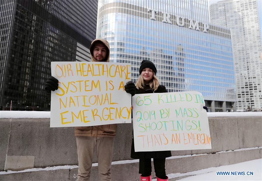 U.S.-CHICAGO-TRUMP-NATIONAL EMERGENCY DECLARATION-PROTEST