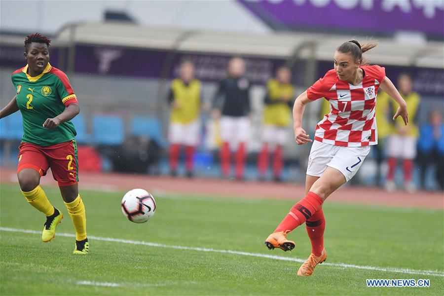 (SP)CHINA-WUHAN-WOMEN'S FOOTBALL TOURNAMENT-CAMEROON VS CROATIA