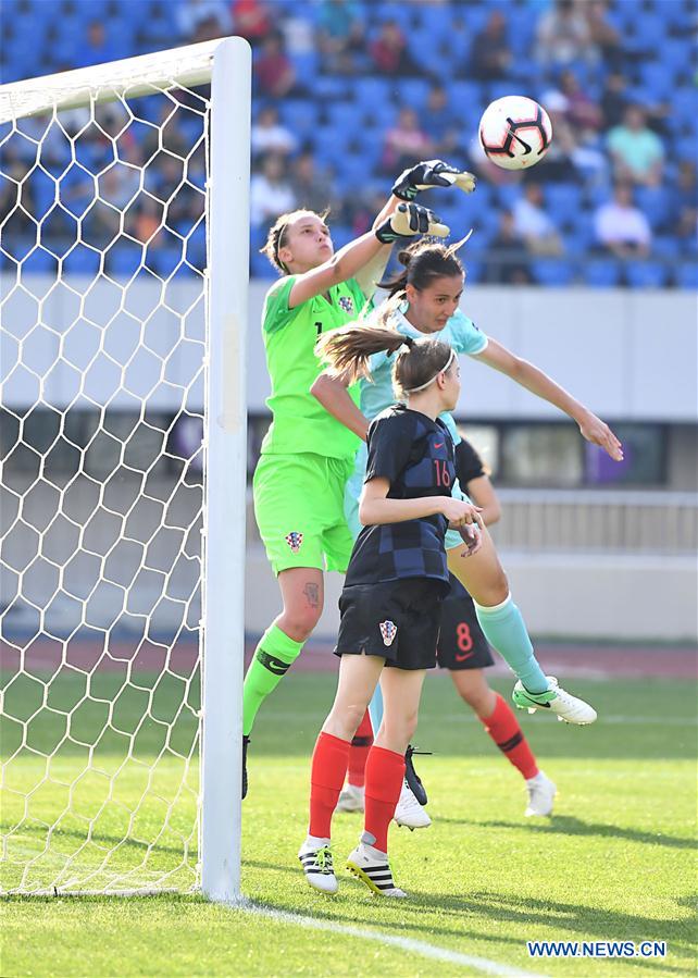 (SP)CHINA-WUHAN-FOOTBALL-INTERNATIONAL WOMEN'S FOOTBALL TOURNAMENT WUHAN 2019-3RD PLACE FINAL-RUSSIA VS CROATIA (CN)