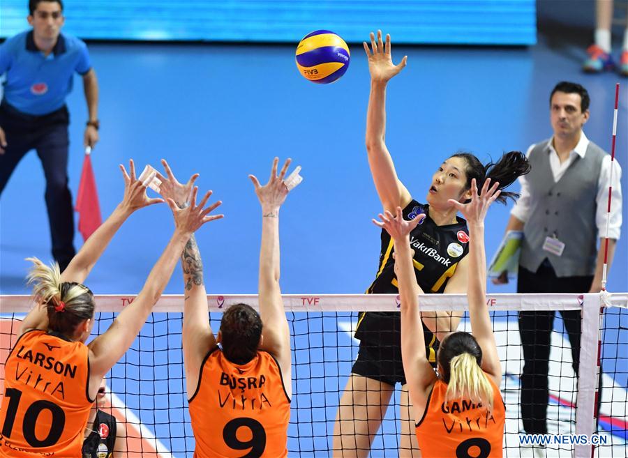 (SP)TURKEY-ISTANBUL-VOLLEYBALL-TURKISH WOMEN'S LEAGUE-VAKIFBANK VS ECZACIBASI