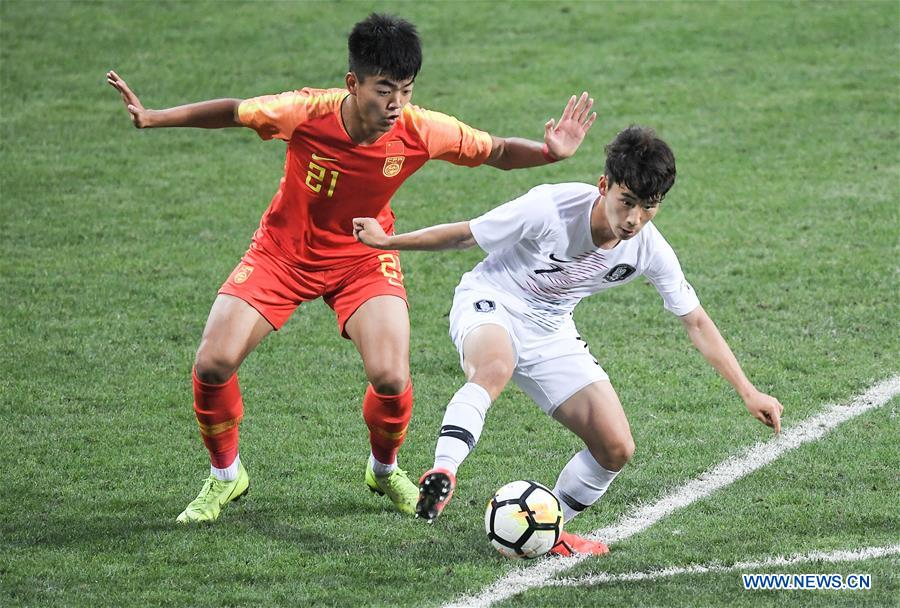 (SP)CHINA-CHENGDU-FOOTBALL-PANDA CUP INTERNATIONAL YOUTH TOURNAMENT-CHN U18 VS KOR U18 (CN)