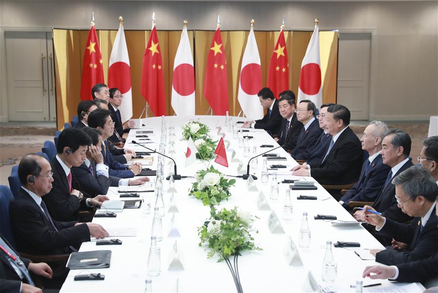 JAPAN-OSAKA-XI JINPING-SHINZO ABE-MEETING