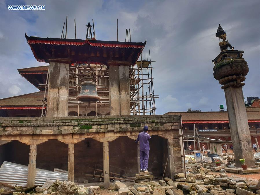 NEPAL-BHAKTAPUR-DURBAR SQUARE-RECONSTRUCTION