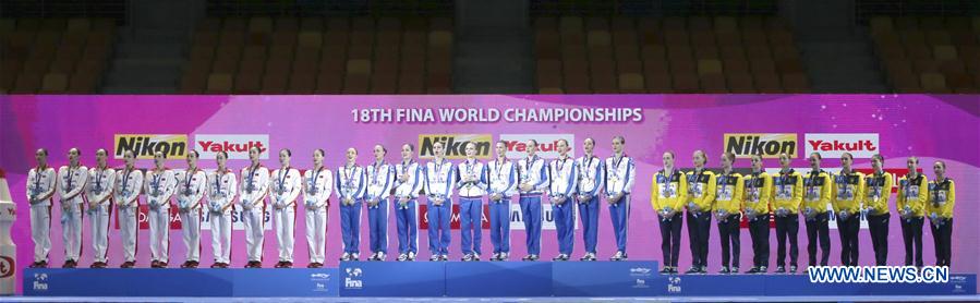 (SP)SOUTH KOREA-GWANGJU-FINA WORLD CHAMPIONSHIPS-ARTISTIC SWIMMING-WOMEN'S TEAM FREE COMBINATION