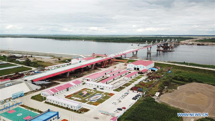 CHINA-HEILONGJIANG-CHINA-RUSSIA HIGHWAY BRIDGE-CONSTRUCTION (CN)