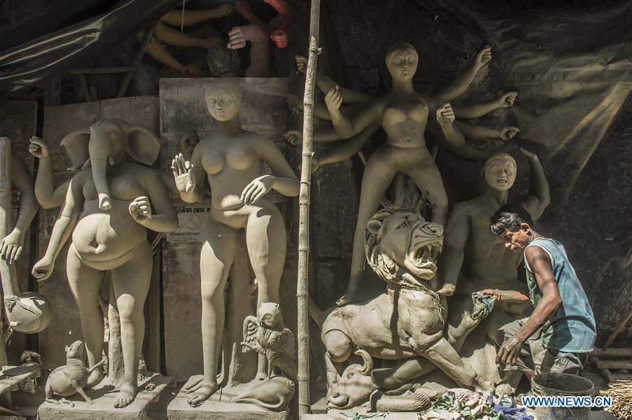 INDIA-KOLKATA-DURGA PUJA FESTIVAL-PREPARATION