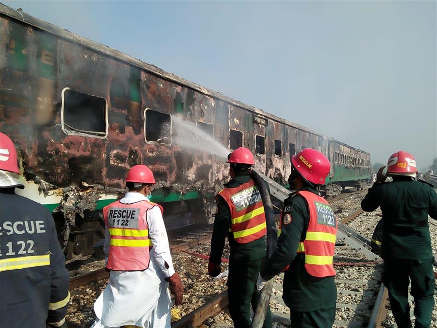 PAKISTAN-RAHIM YAR KHAN-TRAIN-FIRE