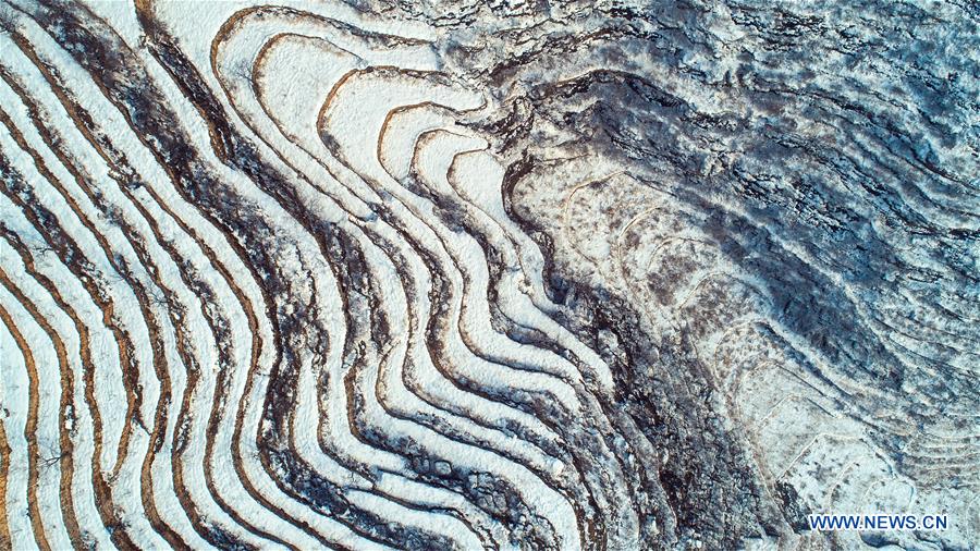 CHINA-HEBEI-TERRACED FIELDS-SNOW SCENERY (CN)