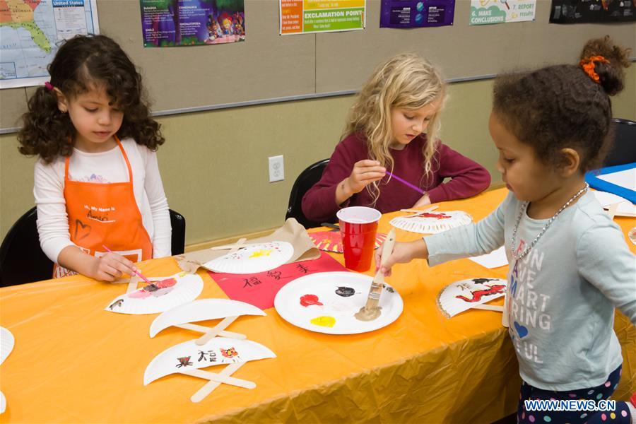 U.S.-TEXAS-DALLAS-CHINESE NEW YEAR-KIDS-PAINTING