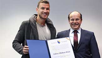 Edin Dzeko of BiH awarded with State Award for Sports in 2016