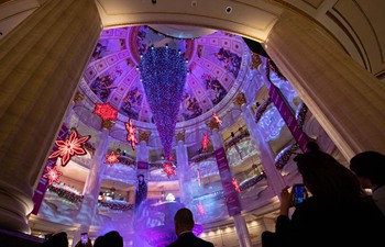 Upside-down Christmas tree shown in Macao