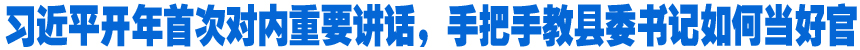 習(xí)近平開年首次對內(nèi)重要講話，手把手教縣委書記如何當(dāng)好官