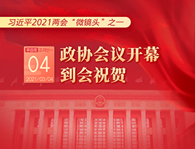 習(xí)近平2021兩會“微鏡頭”之一：3月4日 政協(xié)會議開幕，到會祝賀