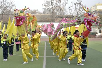 河北邢臺：舞龍炫動(dòng)校園